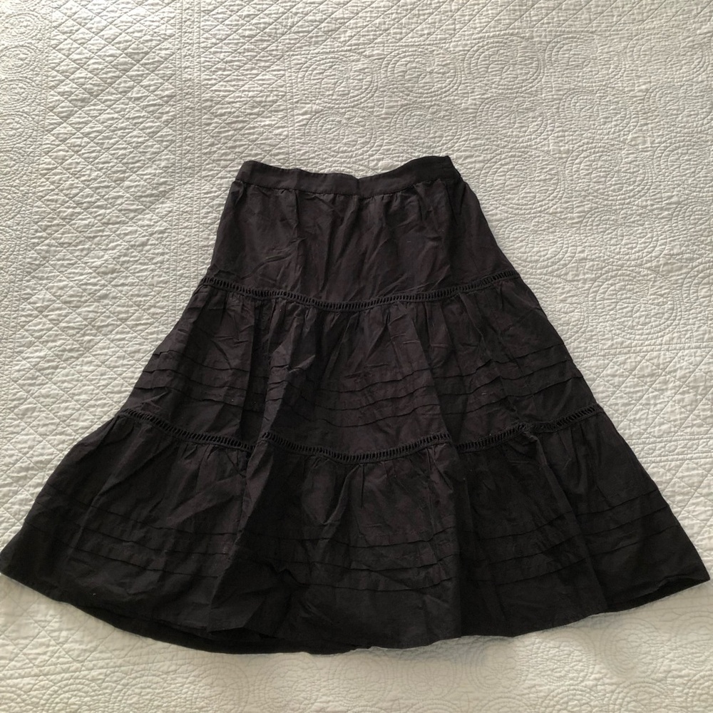 J Crew black tiered skirt. Size XXS.